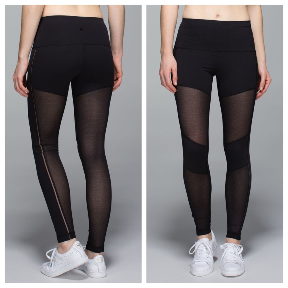Lululemon Hot To Street Pant Black | Mesh Panel Leggings